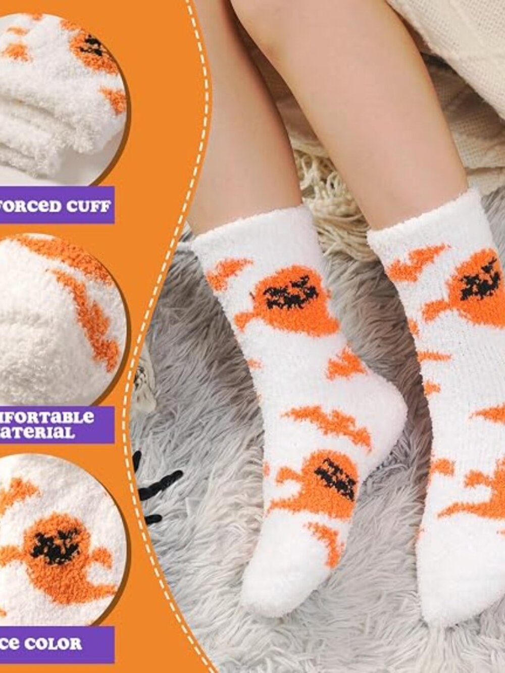 floconssy Fuzzy Socks for Women, Fall Fluffy Slipper Socks, Cozy Home Socks - Picture 2 of 6